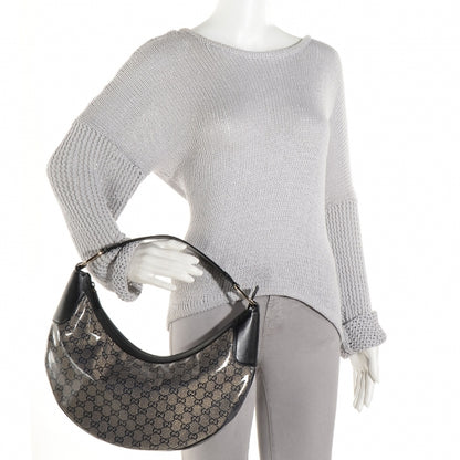Gucci Crystal Monogram Half Moon Hobo Black 2 of 7