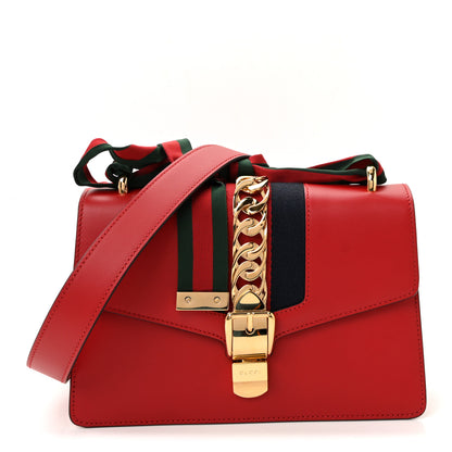 Gucci Calfskin Small Sylvie Shoulder Bag Hibiscus Red 1 of 10