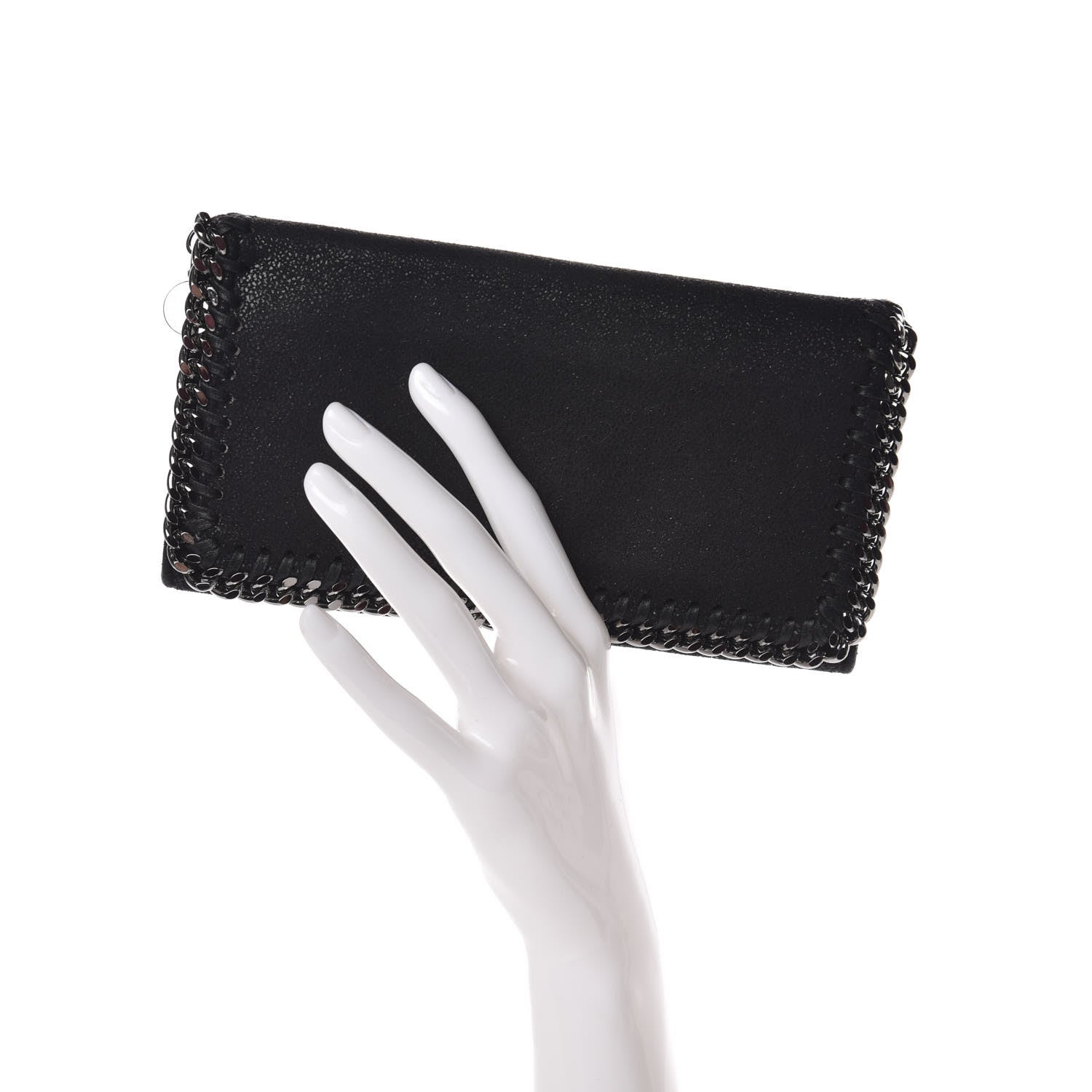 Stella McCartney Shaggy Deer Falabella Flap Wallet Black 2 of 9