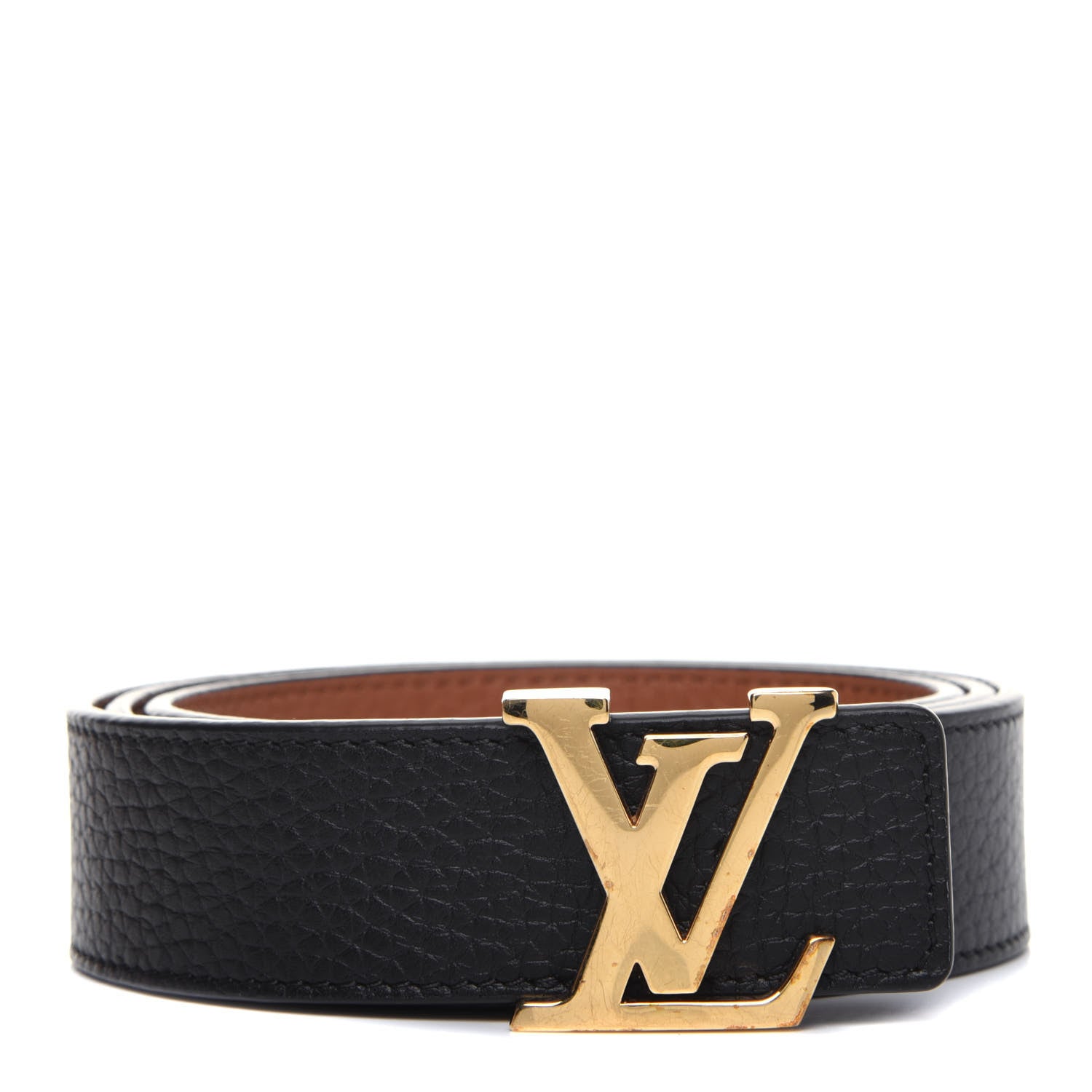 Louis Vuitton Taurillon Calfskin 30mm LV Initiales Reversible Belt 85 34 Black 1 of 9