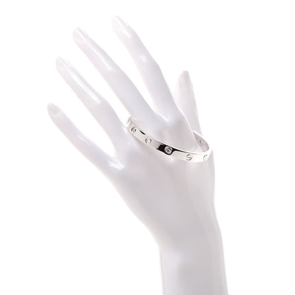 Cartier 18K White Gold 4 Diamond LOVE Bracelet 17 2 of 6