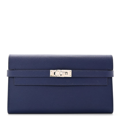 Hermes Epsom Kelly Longue Wallet Bleu Saphir 2 of 18