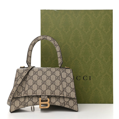 Balenciaga X GUCCI GG Supreme Monogram Small Hourglass Top Handle Bag Beige Ebony 10 of 10