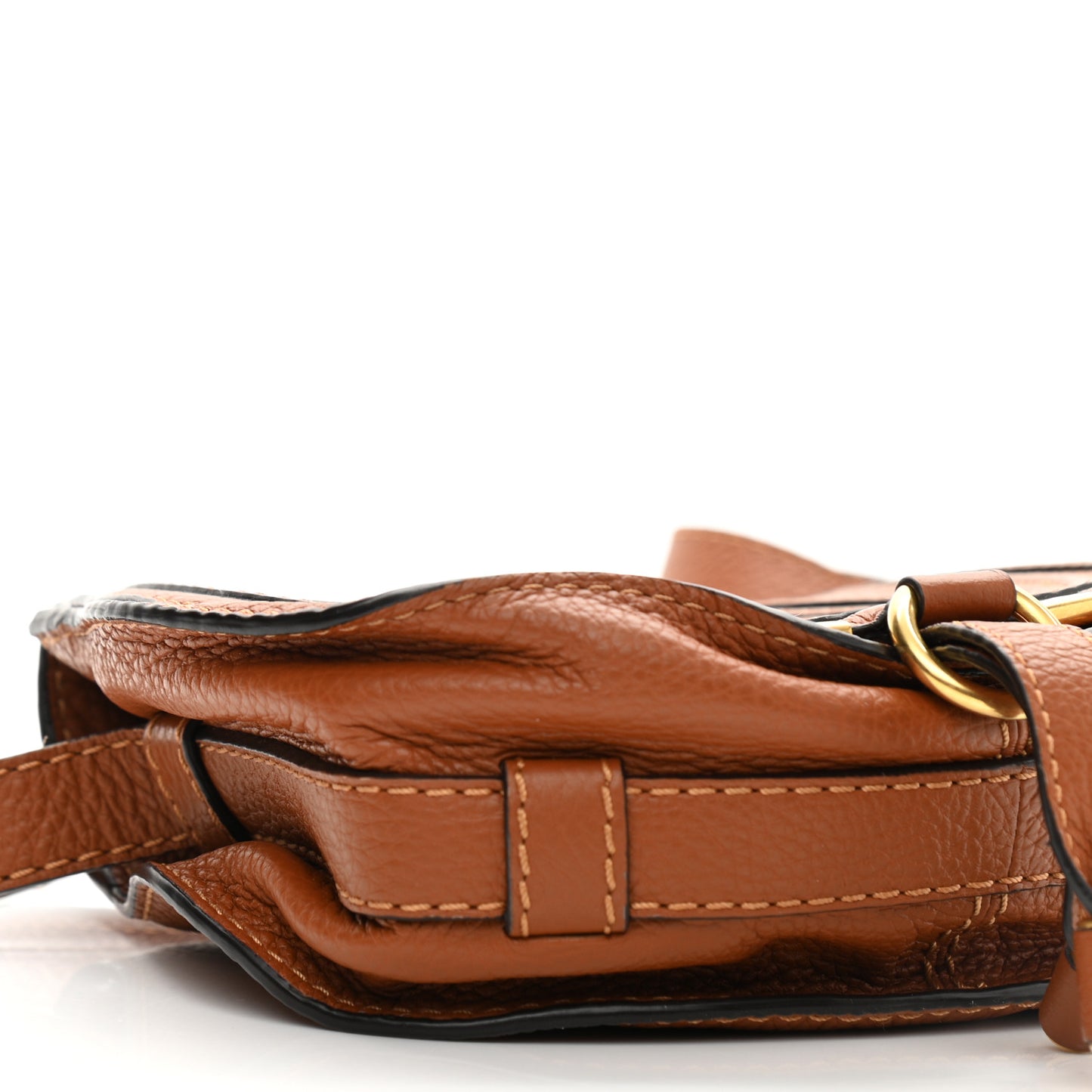 Calfskin Mini Marcie Round Crossbody Bag Tan