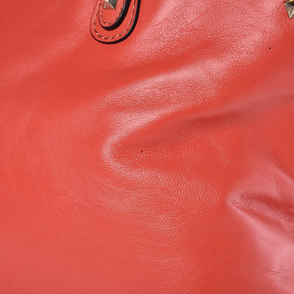 Valentino Garavani Vitello Rockstud Dome Satchel Deep Coral 11 of 16