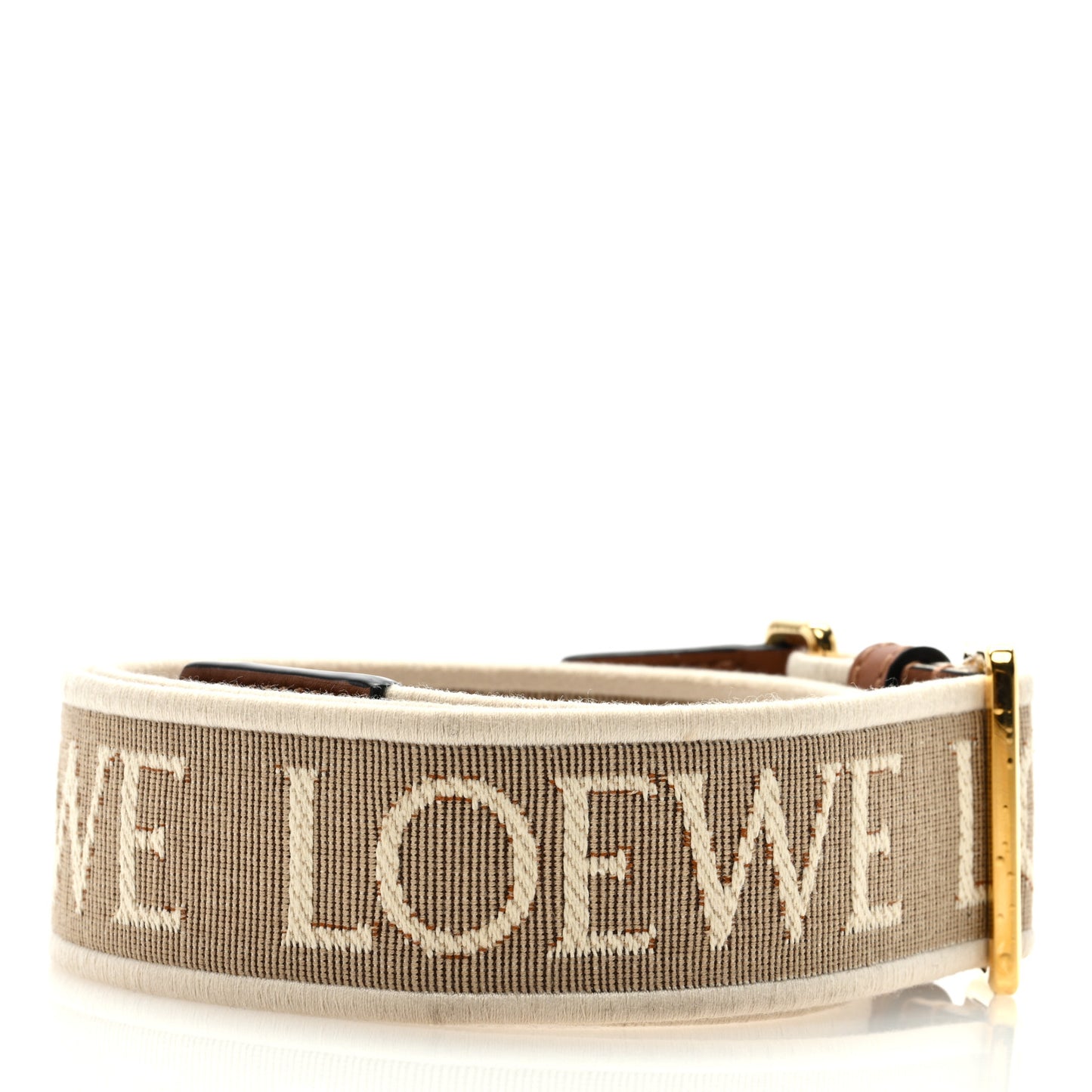 Calfskin Jacquard Anagram Strap Natural Tan