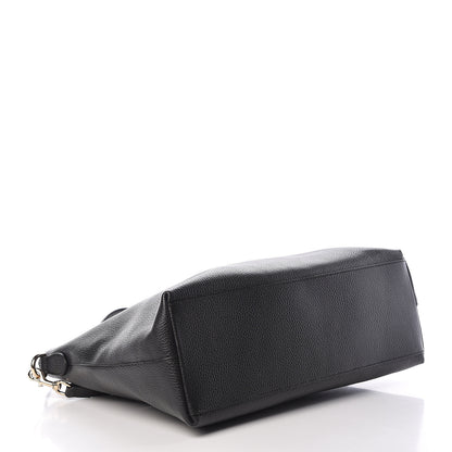 Gucci Pebbled Calfskin Convertible Bamboo Tassel Tote Black 5 of 10