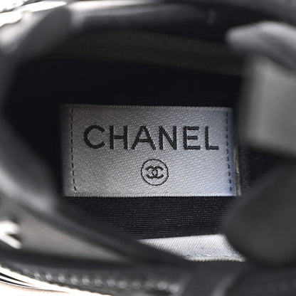 Chanel Velvet Calfskin Mixed Fibers CC Sneakers 38.5 Black 7 of 8