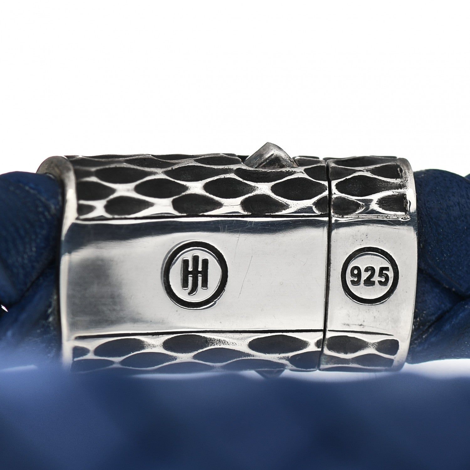 John Hardy Sterling Silver Leather Braided Kali Bracelet Blue 4 of 4