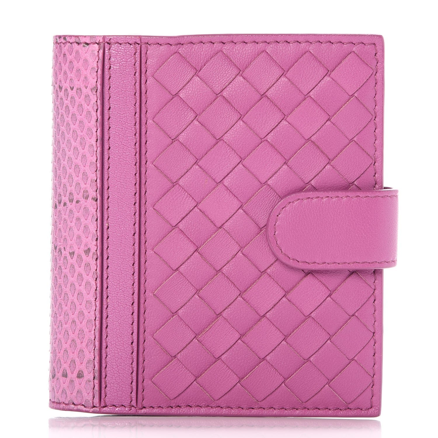Bottega Veneta Nappa Ayers Madras Intrecciato Mini Wallet Peony 1 of 7