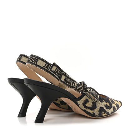 Christian Dior Mizza Cotton Ribbon Embroidered J'Adior Slingback 65mm Pumps 39 Beige 5 of 9