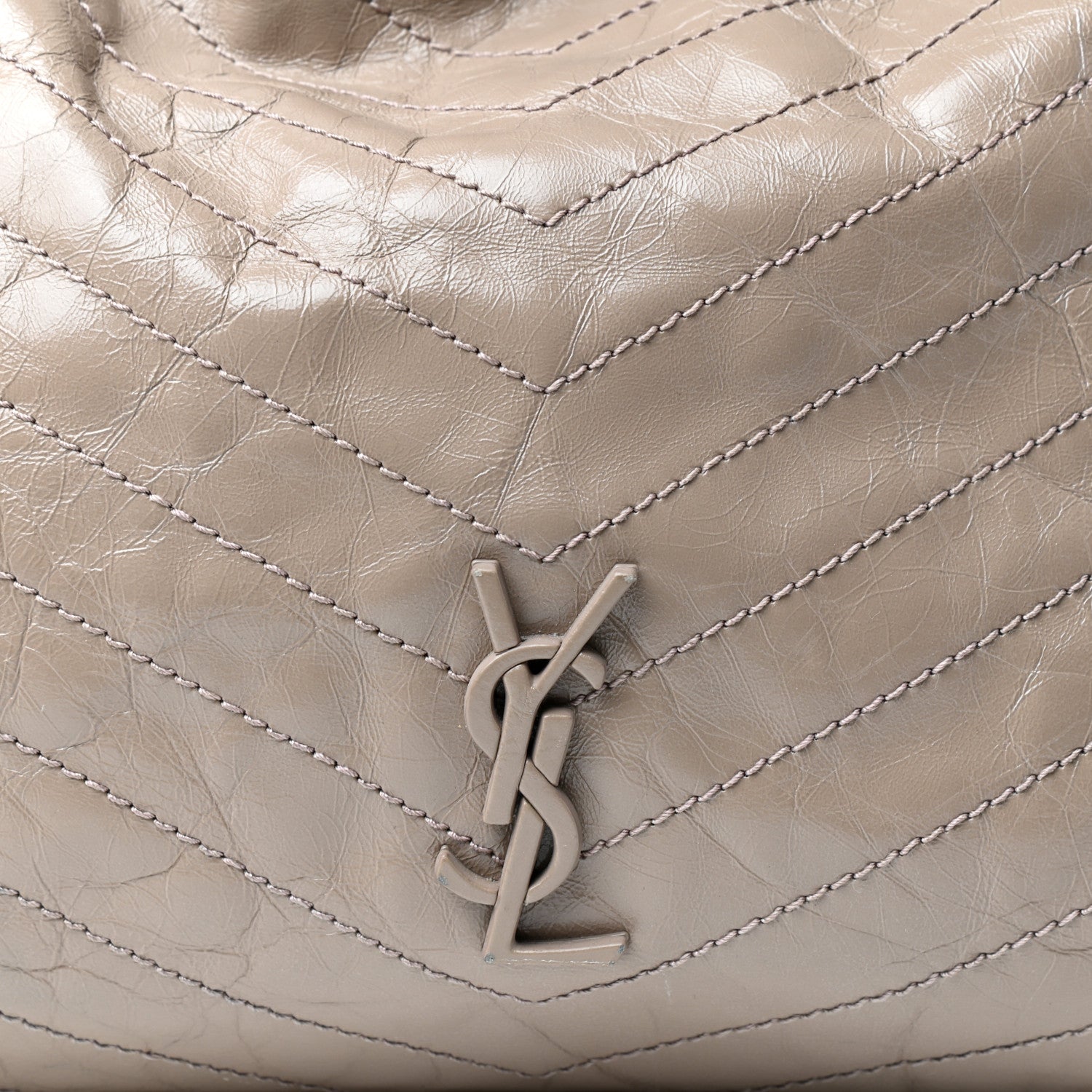Saint Laurent Crinkled Calfskin Matelasse Monogram Niki Shoulder Bag Gold Sand 9 of 9