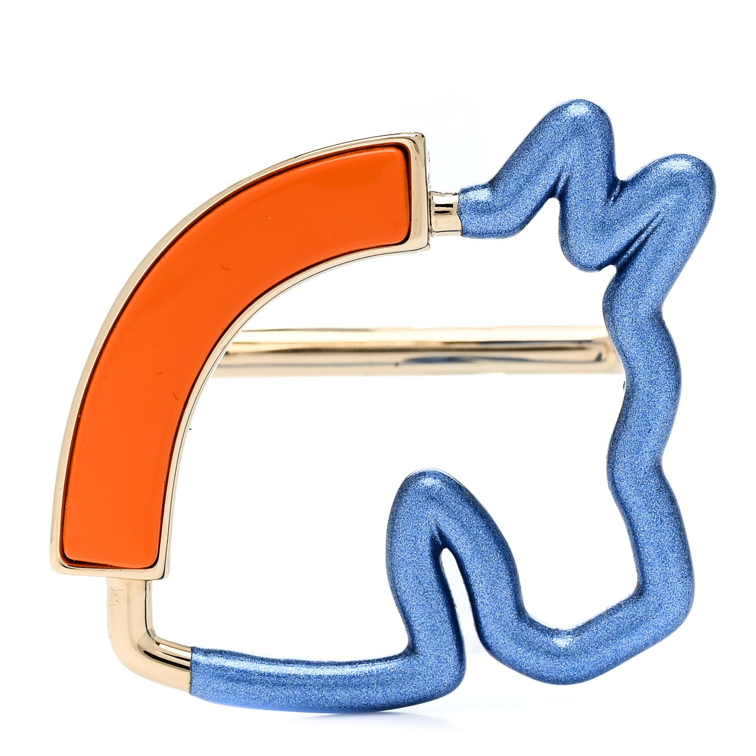 Hermes Permabrass Lacquered Cheval Neon Scarf Ring 1 of 4