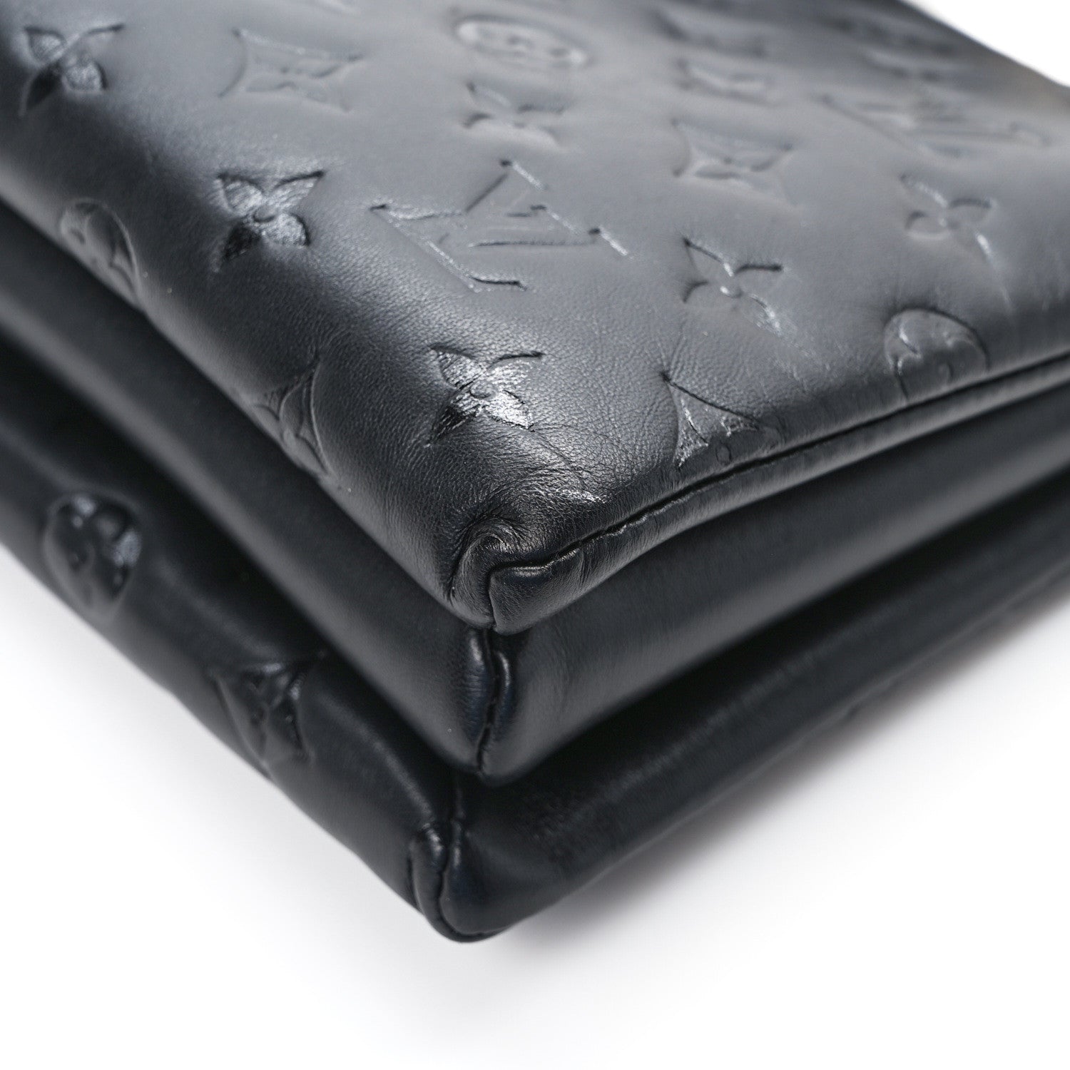 Louis Vuitton Lambskin Embossed Monogram Coussin PM Black 13 of 15