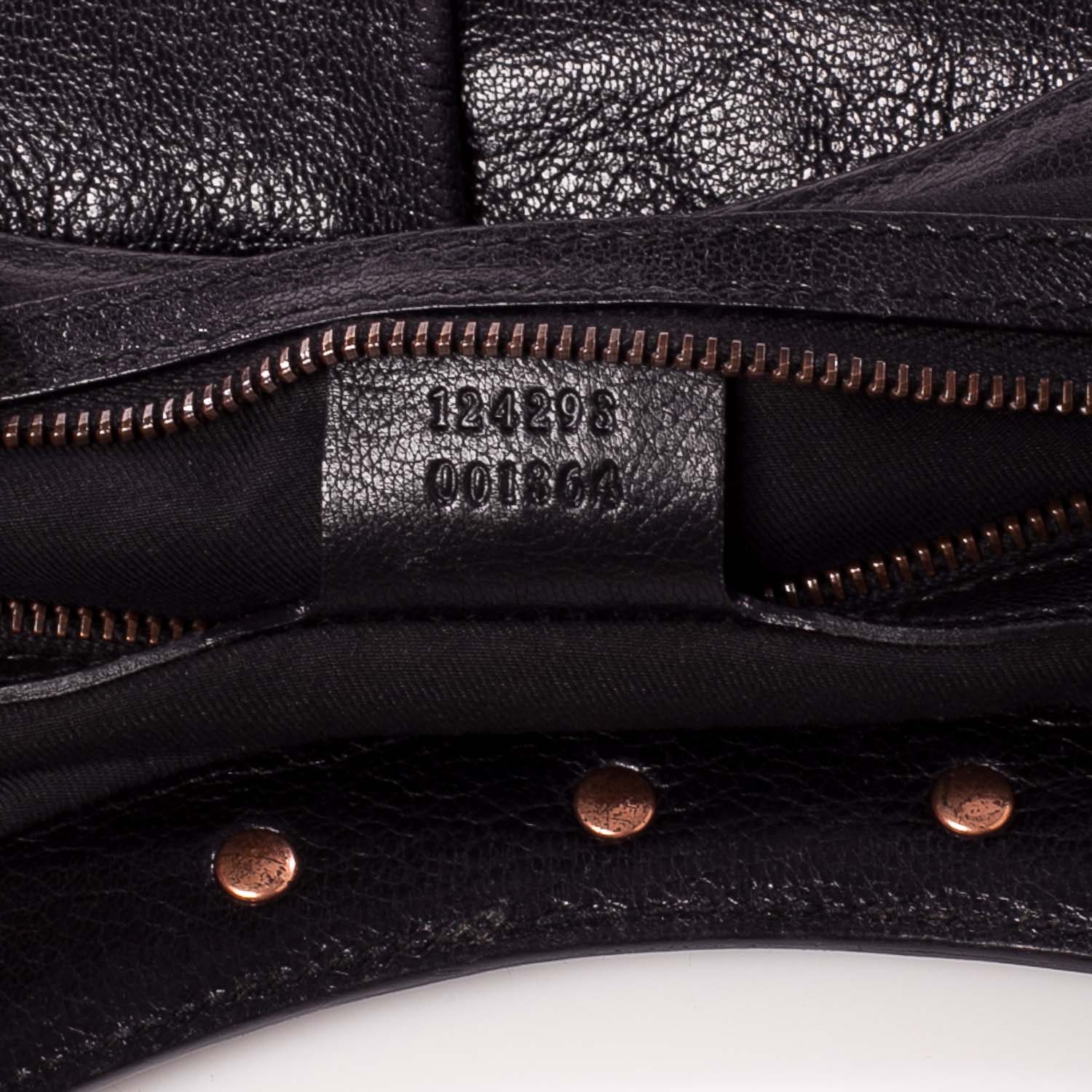 Gucci Leather Bamboo Handle Bag Black 7 of 8