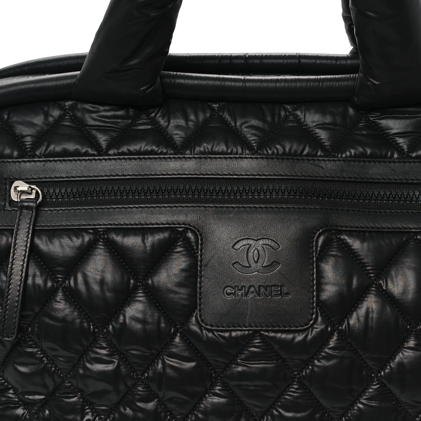 Nylon Quilted Large Coco Cocoon Tote Black