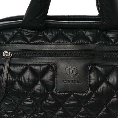 Chanel Nylon Quilted Large Coco Cocoon Tote Black 8 of 12
