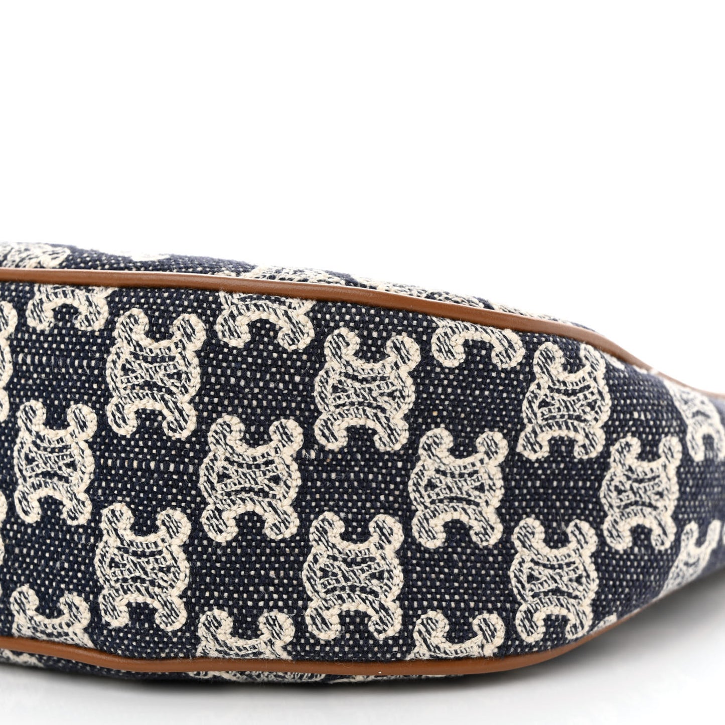 Canvas Calfskin Ava Triomphe Shoulder Bag Blue