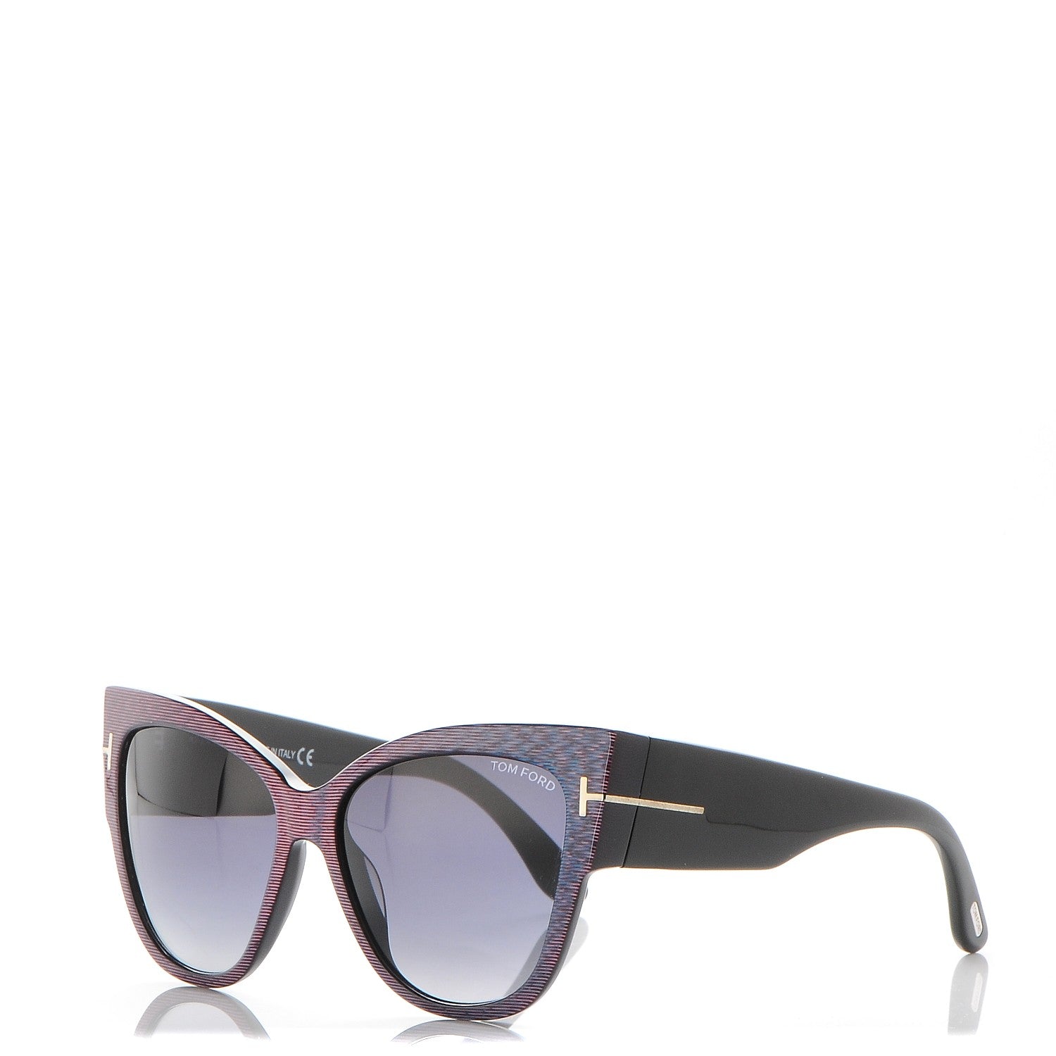 Tom Ford Acetate Anoushka Cat Eye Sunglasses TF371 Blue Multi 1 of 8