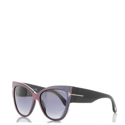 Tom Ford Acetate Anoushka Cat Eye Sunglasses TF371 Blue Multi 1 of 8