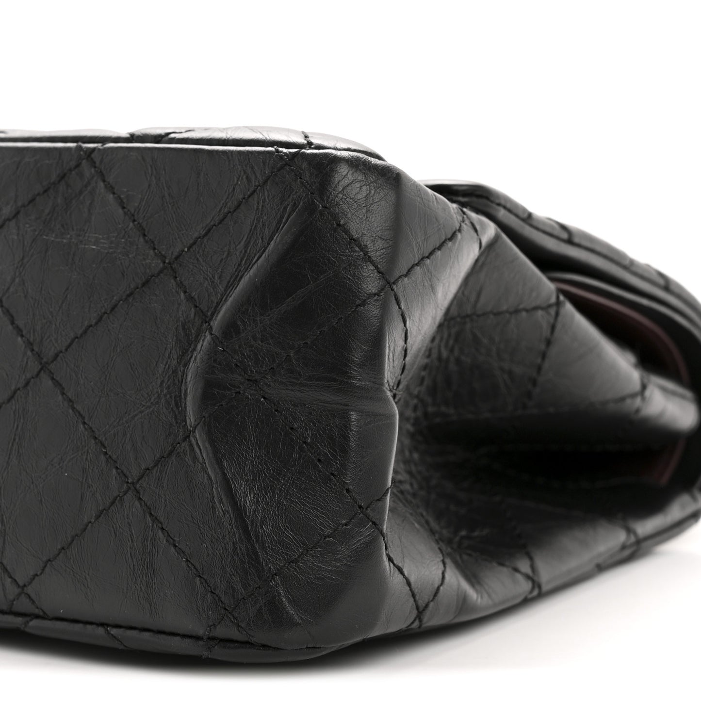 Aged Calfskin Quilted 2.55 Reissue 227 Flap Black