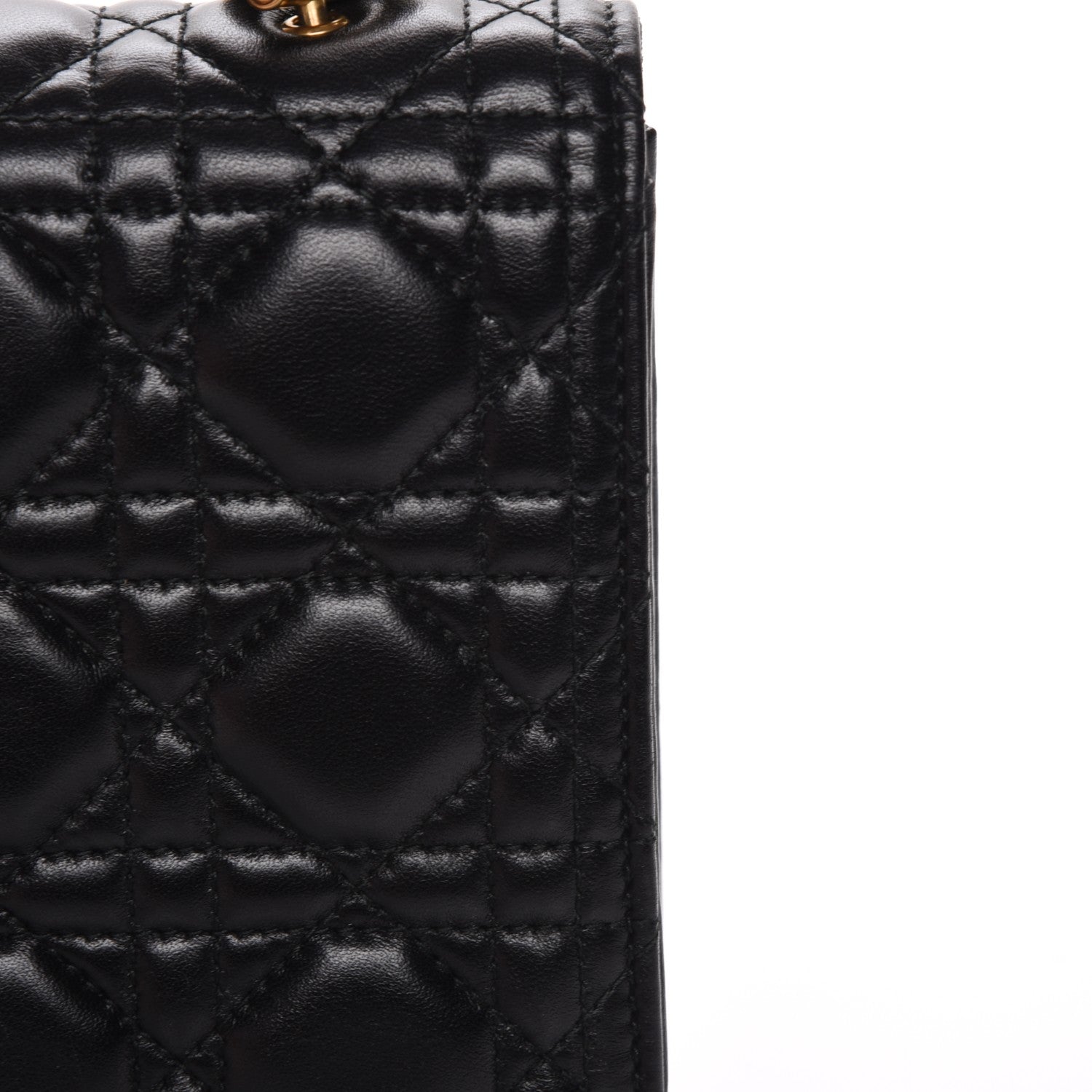 Christian Dior Lambskin Cannage Large Dioraddict Flap Bohemian Strap Black 11 of 23