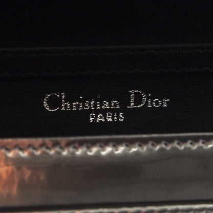 Christian Dior Metallic Patent Micro-Cannage Diorama Wallet on Chain Pouch Silver 8 of 11