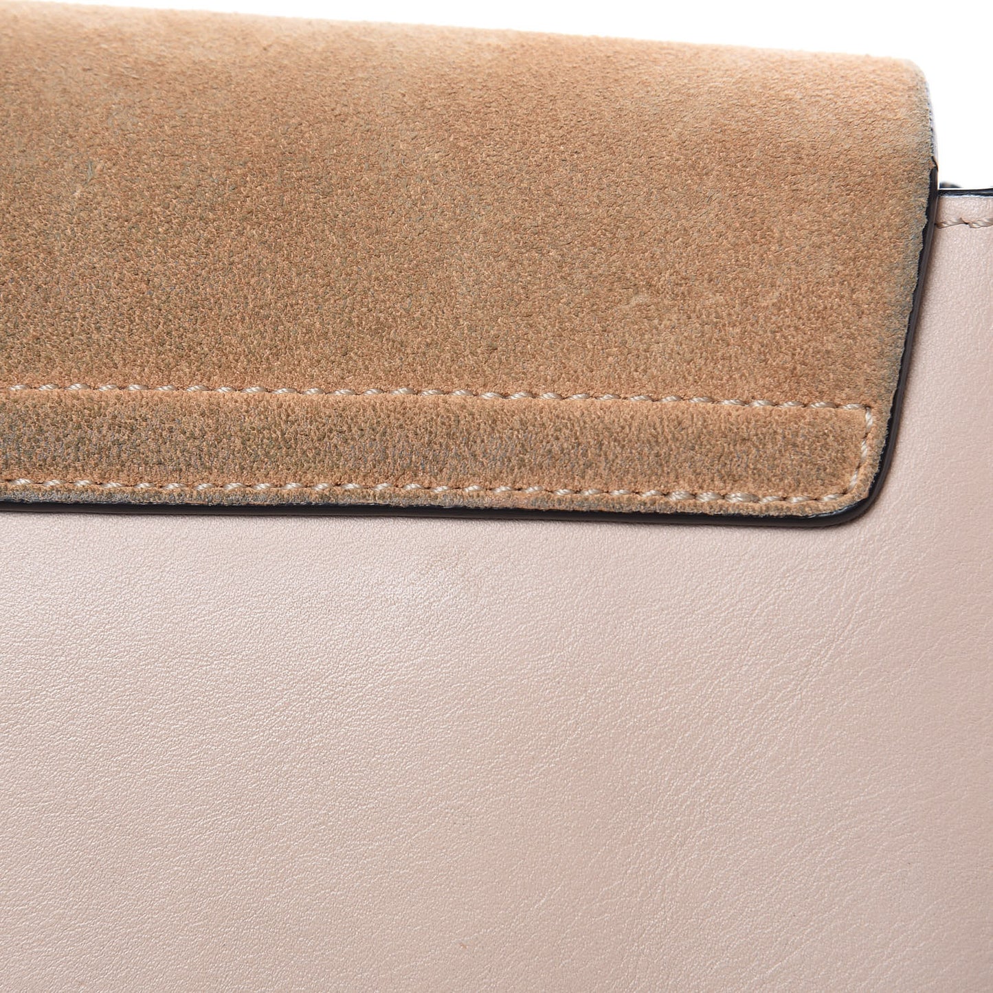 Suede Calfskin Small Faye Shoulder Bag Cement Pink