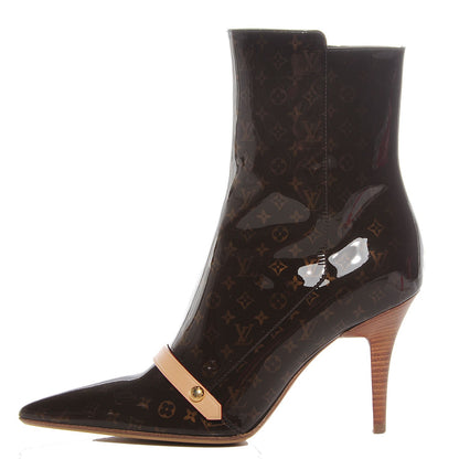 Louis Vuitton Monogram Patent Gina Ankle Boots 37 1 of 7