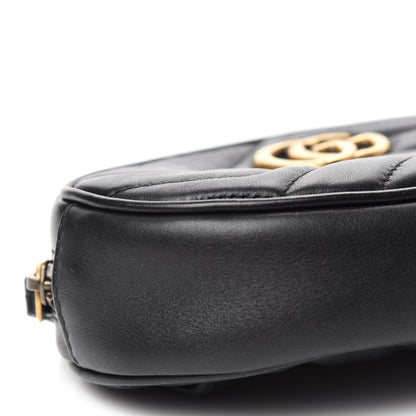 Gucci Calfskin Matelasse GG Marmont Belt Bag 75 30 Black 6 of 11