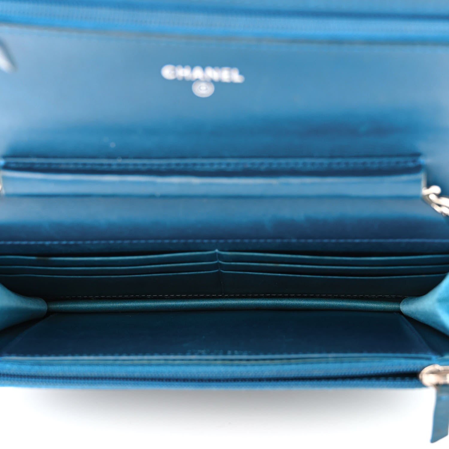 Chanel Patent Camellia Wallet on Chain WOC Royal Blue 5 of 14