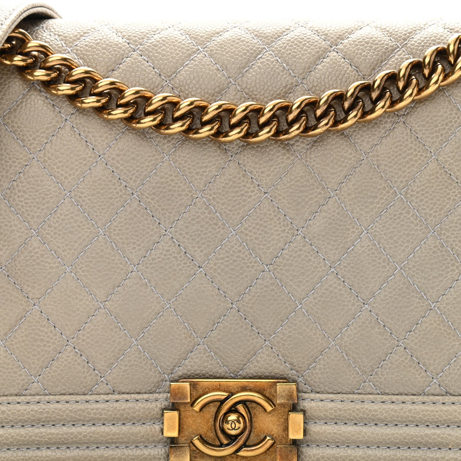 Chanel Caviar Quilted New Medium Boy Flap Grey 11 of 11