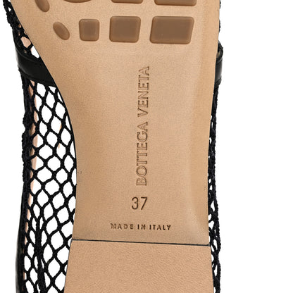 Bottega Veneta Mesh Nappa Chunky Chain Stretch Ballerina Flats 37 Black 8 of 9