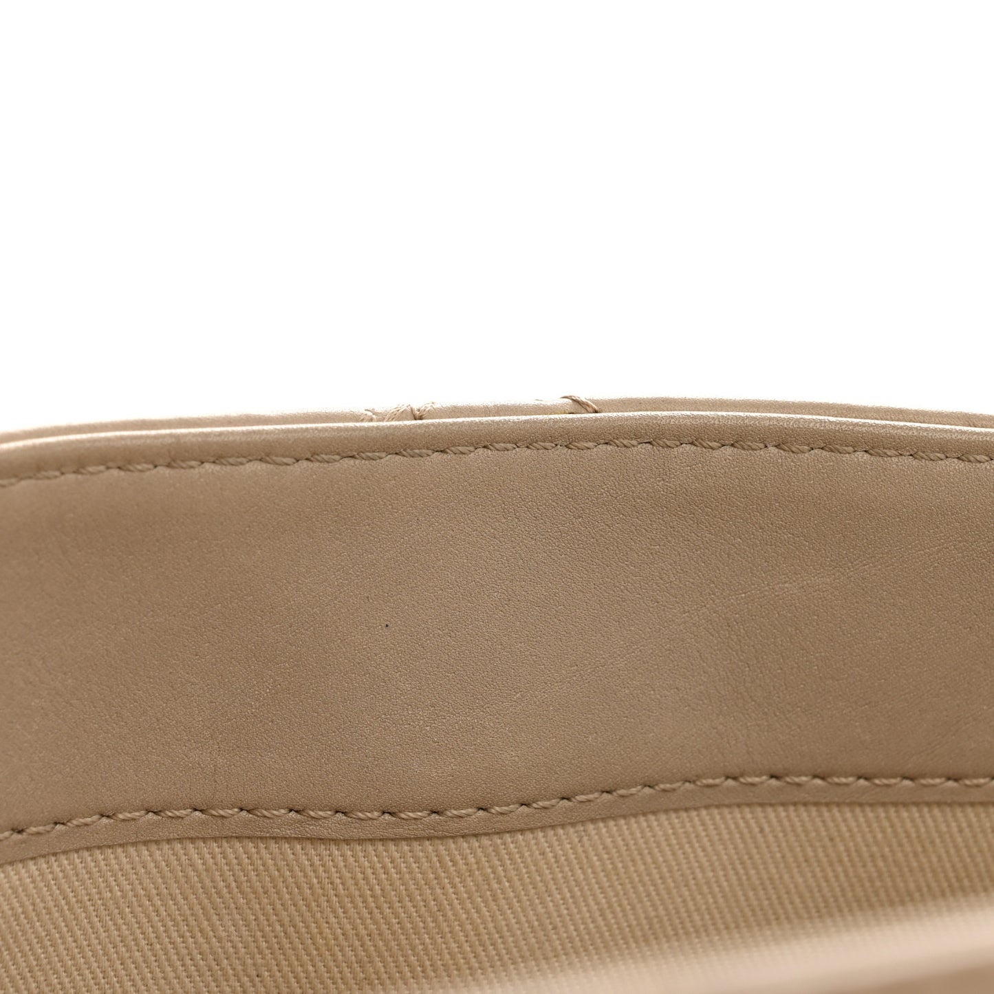 Calfskin Double Stitch Large Hamptons Flap Bag Beige