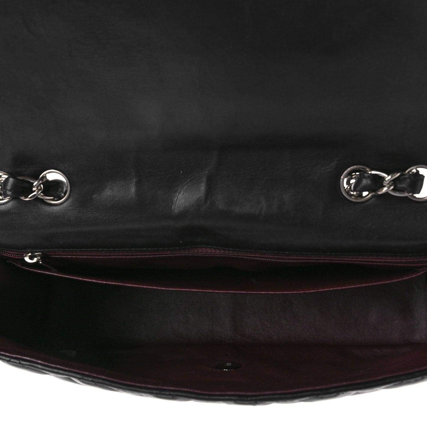 Lambskin Quilted Jumbo Single Flap Black