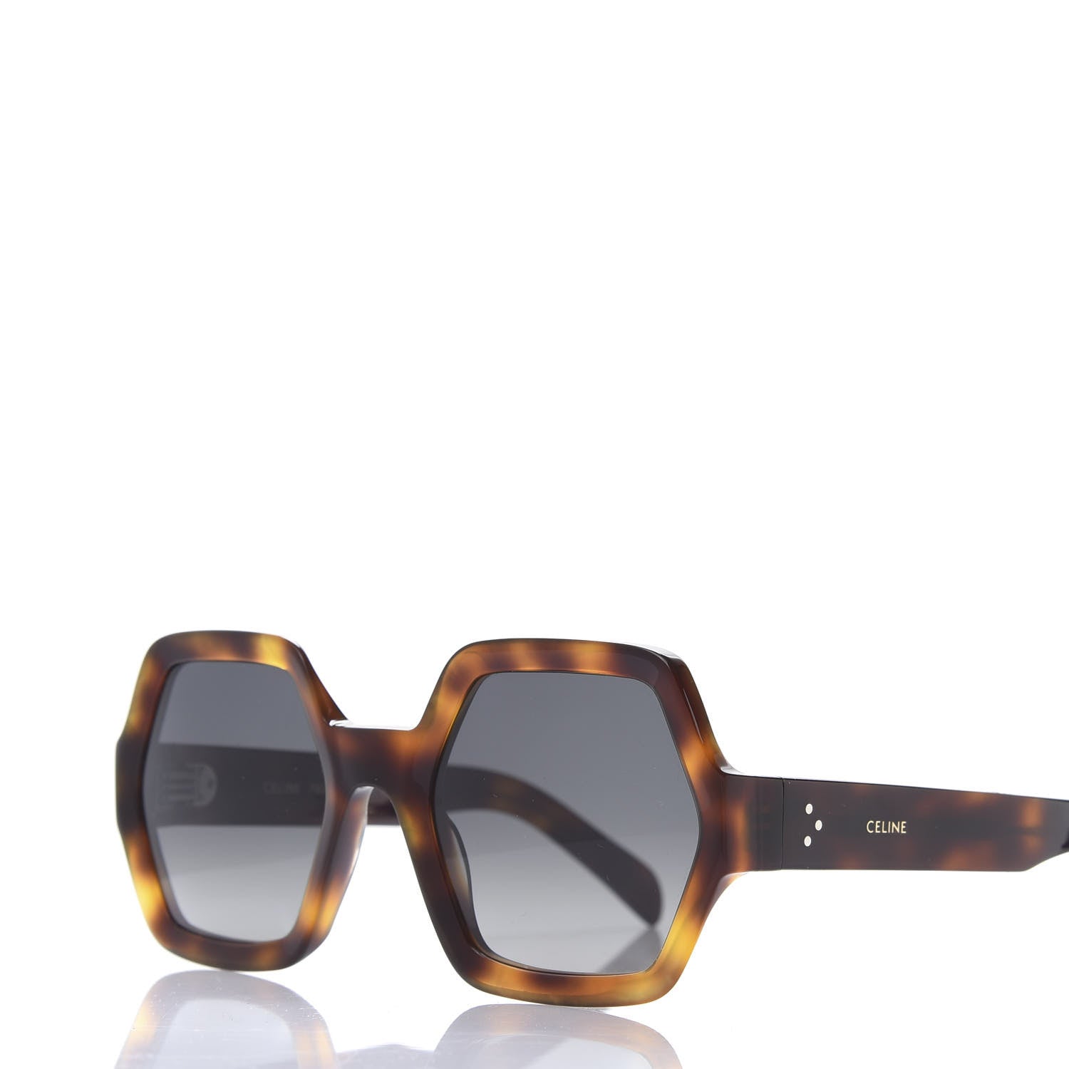 Celine Acetate Octagon Polarized Sunglasses CL401311 Blonde Havana 7 of 8