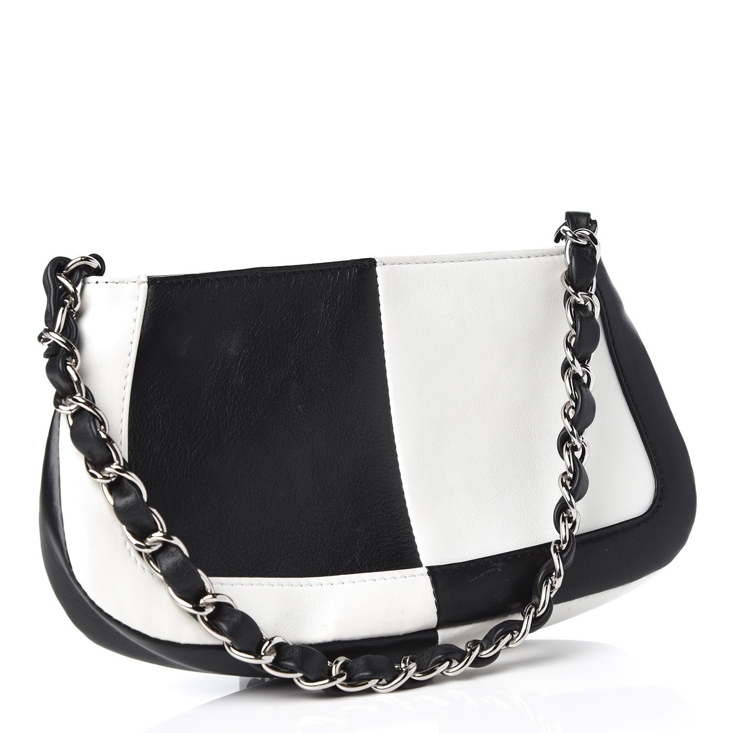 Chanel Lambskin Bi-Color Pochette Black White 3 of 14