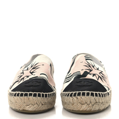 Chanel Fabric CC Espadrilles 38 Pink White Black 3 of 10
