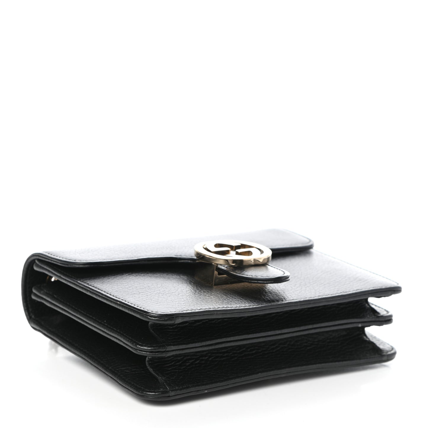 Dollar Calfskin Small Interlocking G Shoulder Bag Black