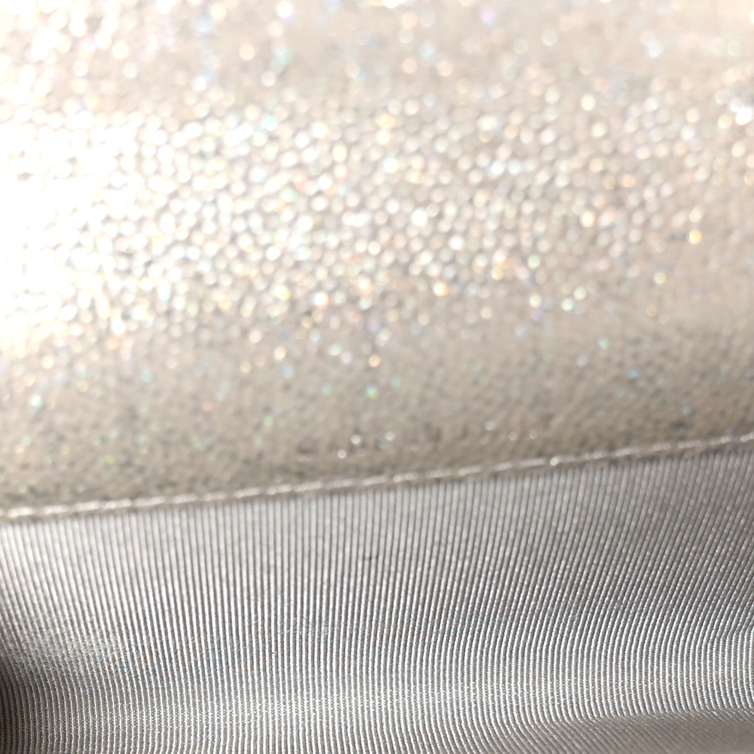 Chanel Glittered Metallic Caviar Quilted Flap Card Holder Wallet Silver 5 of 9