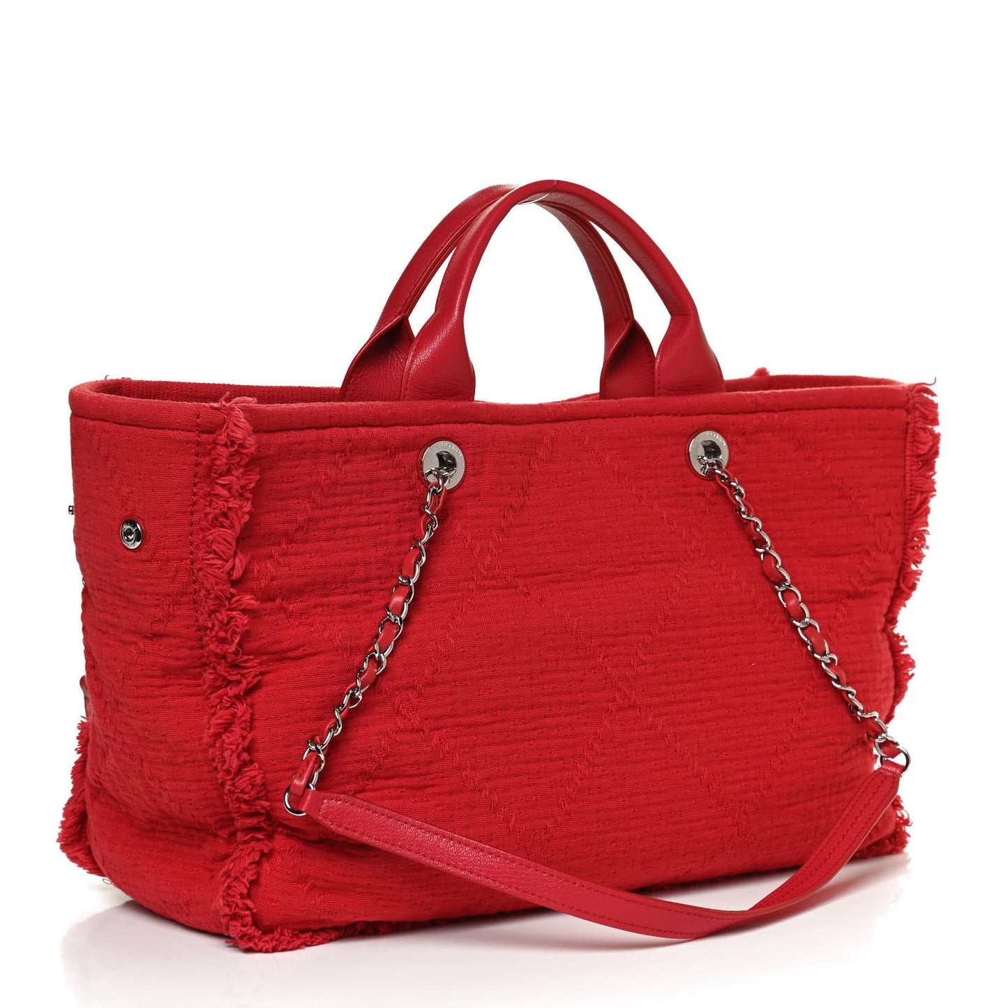 Canvas Large Double Face Shopping Tote Red