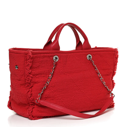 Chanel Canvas Large Double Face Shopping Tote Red 3 of 10