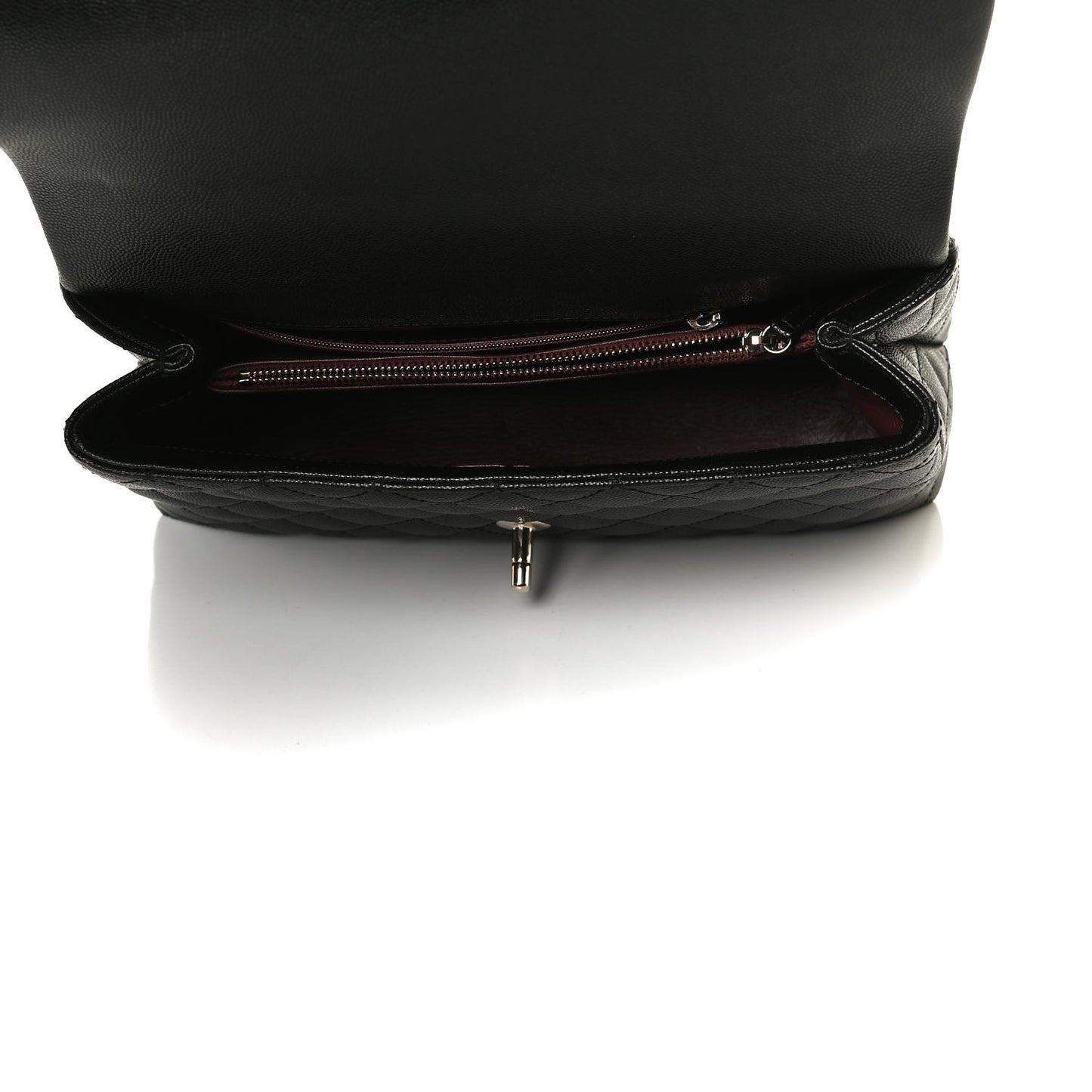 Caviar Quilted Small Coco Handle Flap Black