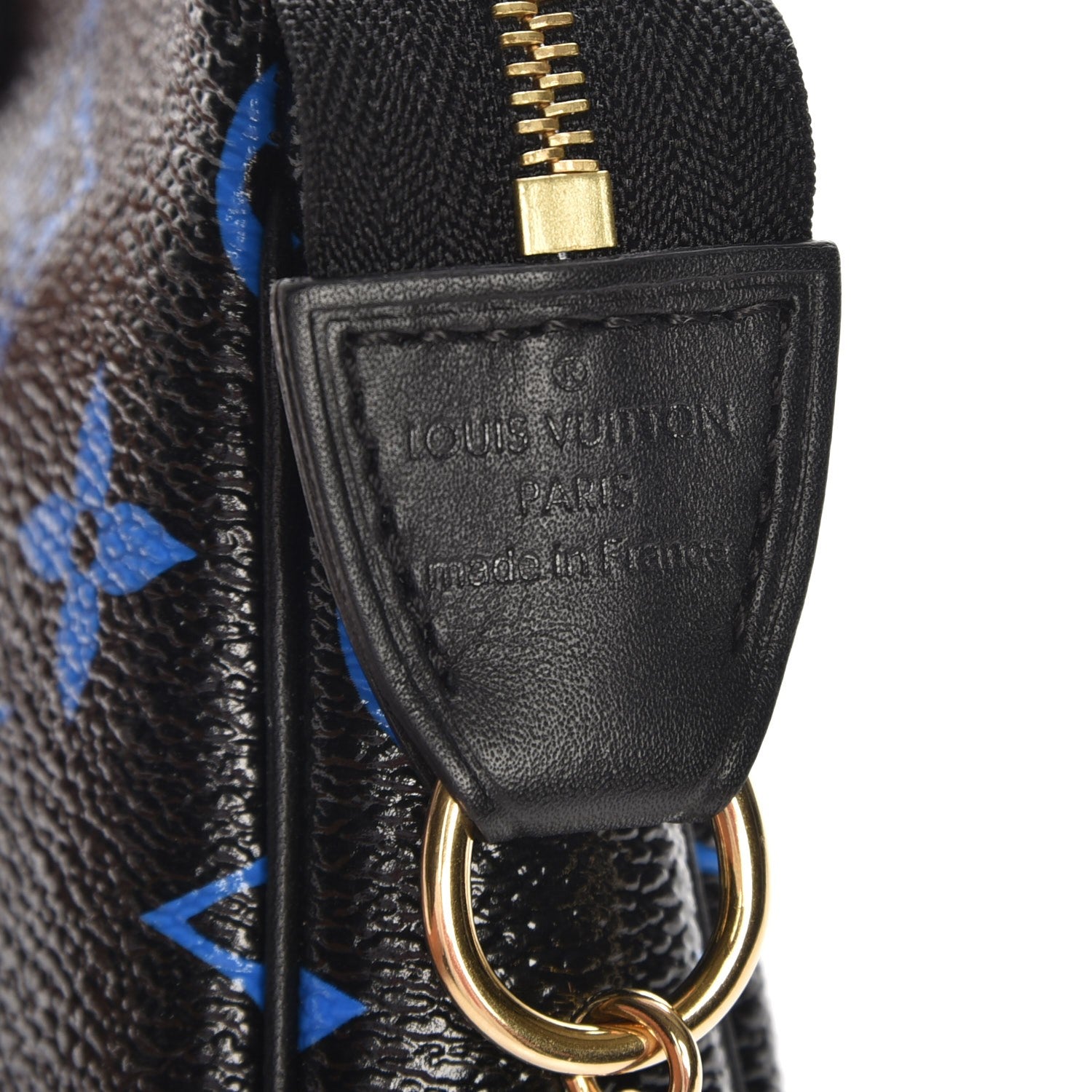 Louis Vuitton Colored Monogram Mini Pochette Accessories Blue Black 5 of 7