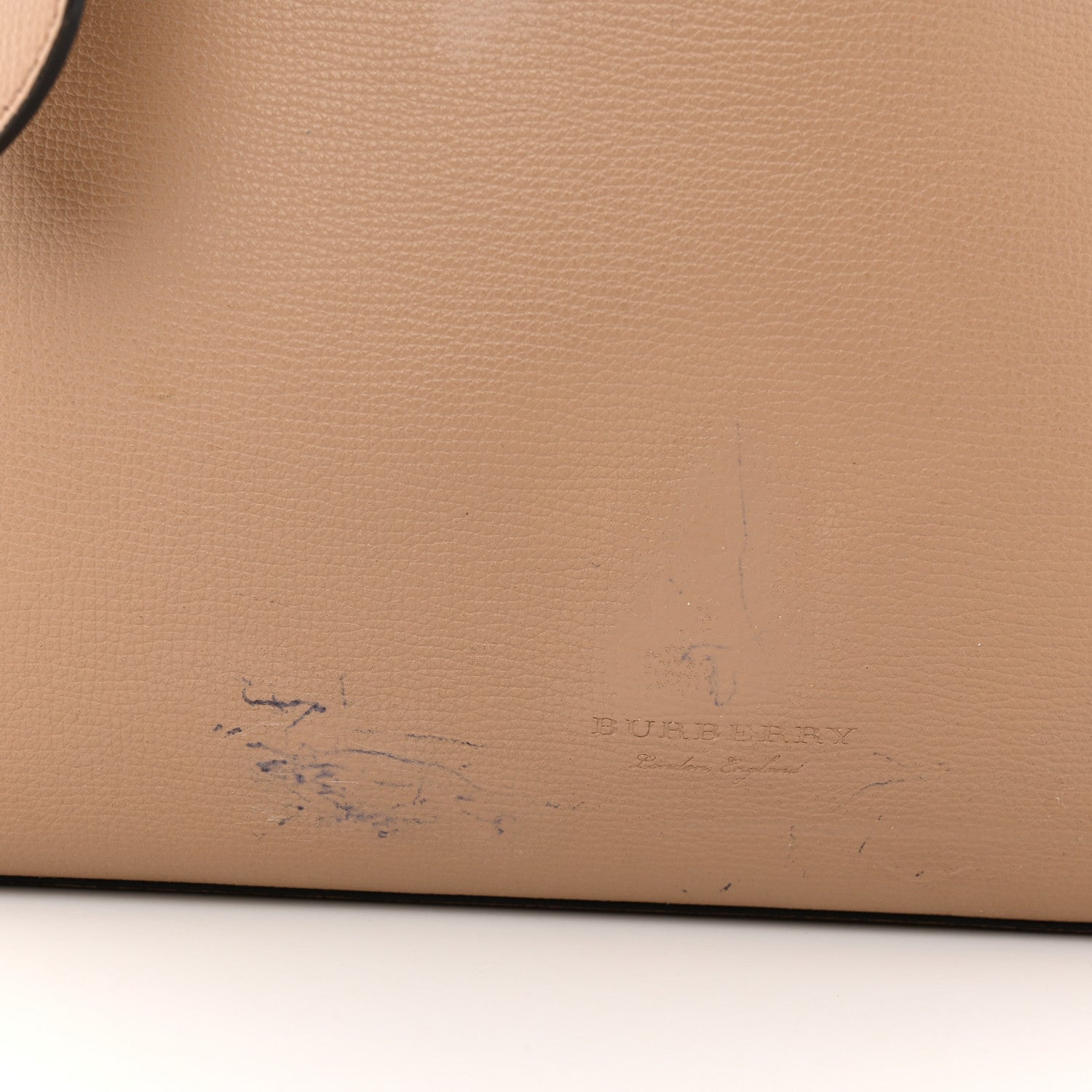 Burberry Grainy Calfskin Haymarket Check Medium Reversible Tote Camel 24 of 27
