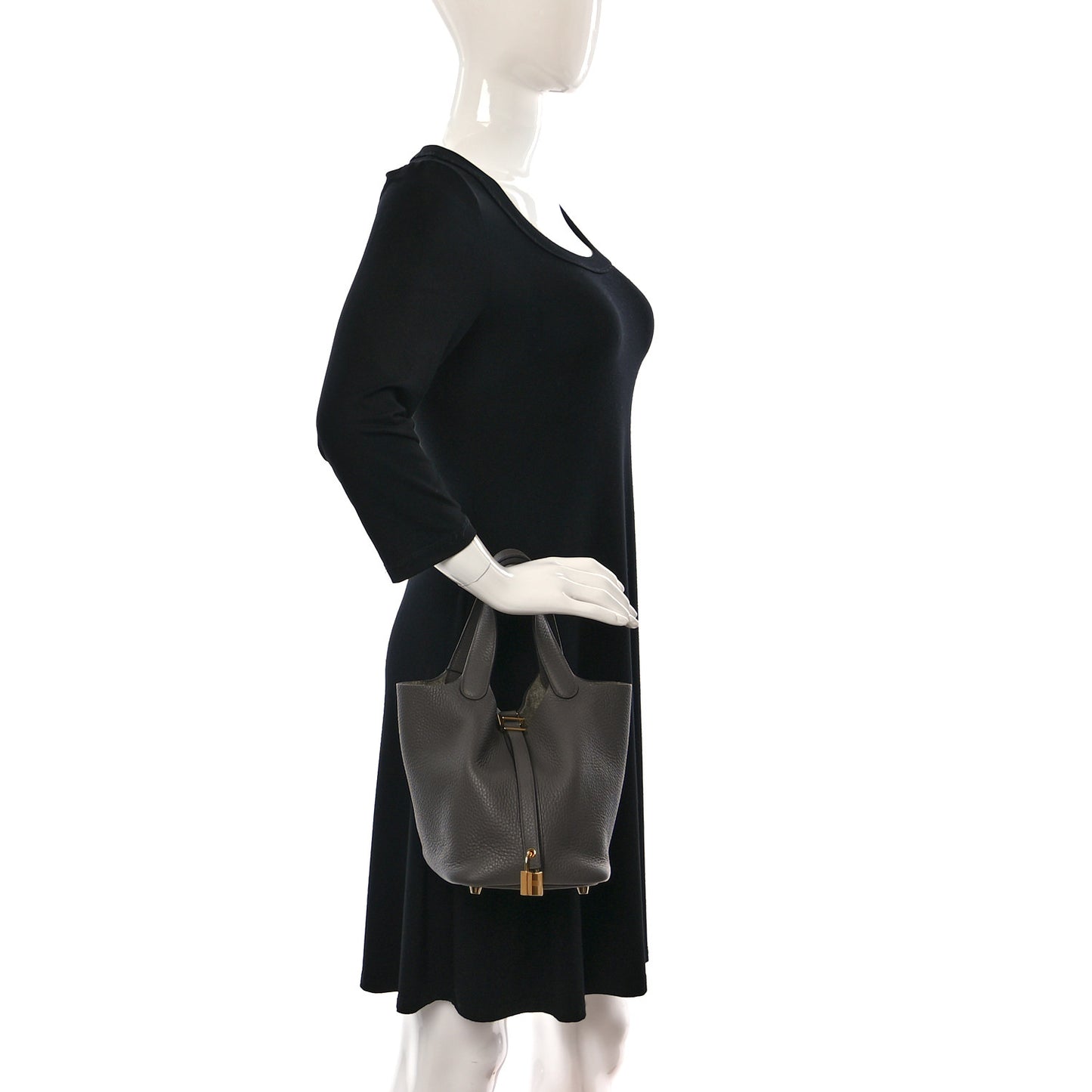 Taurillon Clemence Picotin Lock 18 PM Etain