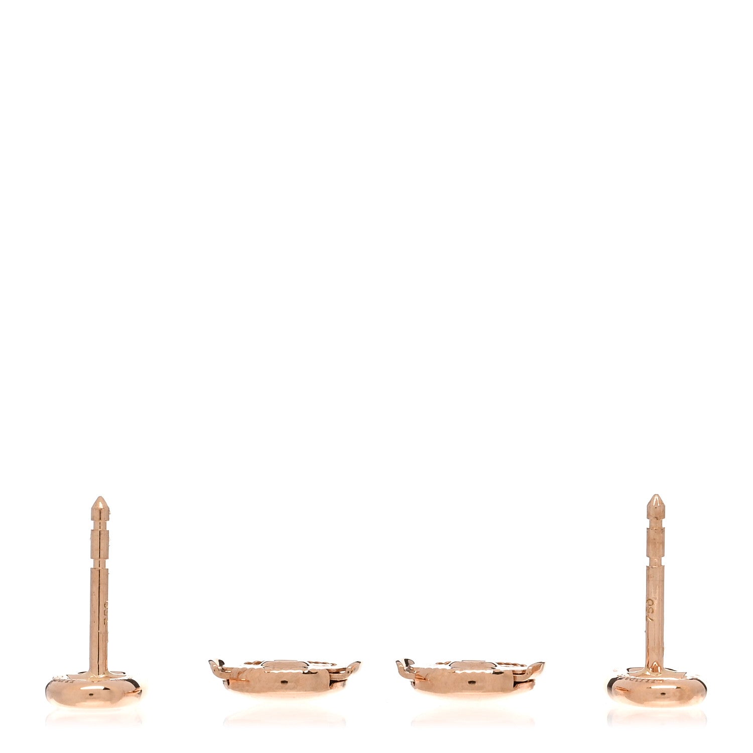 Hermes 18K Rose Gold TPM Farandole Stud Earrings 3 of 5