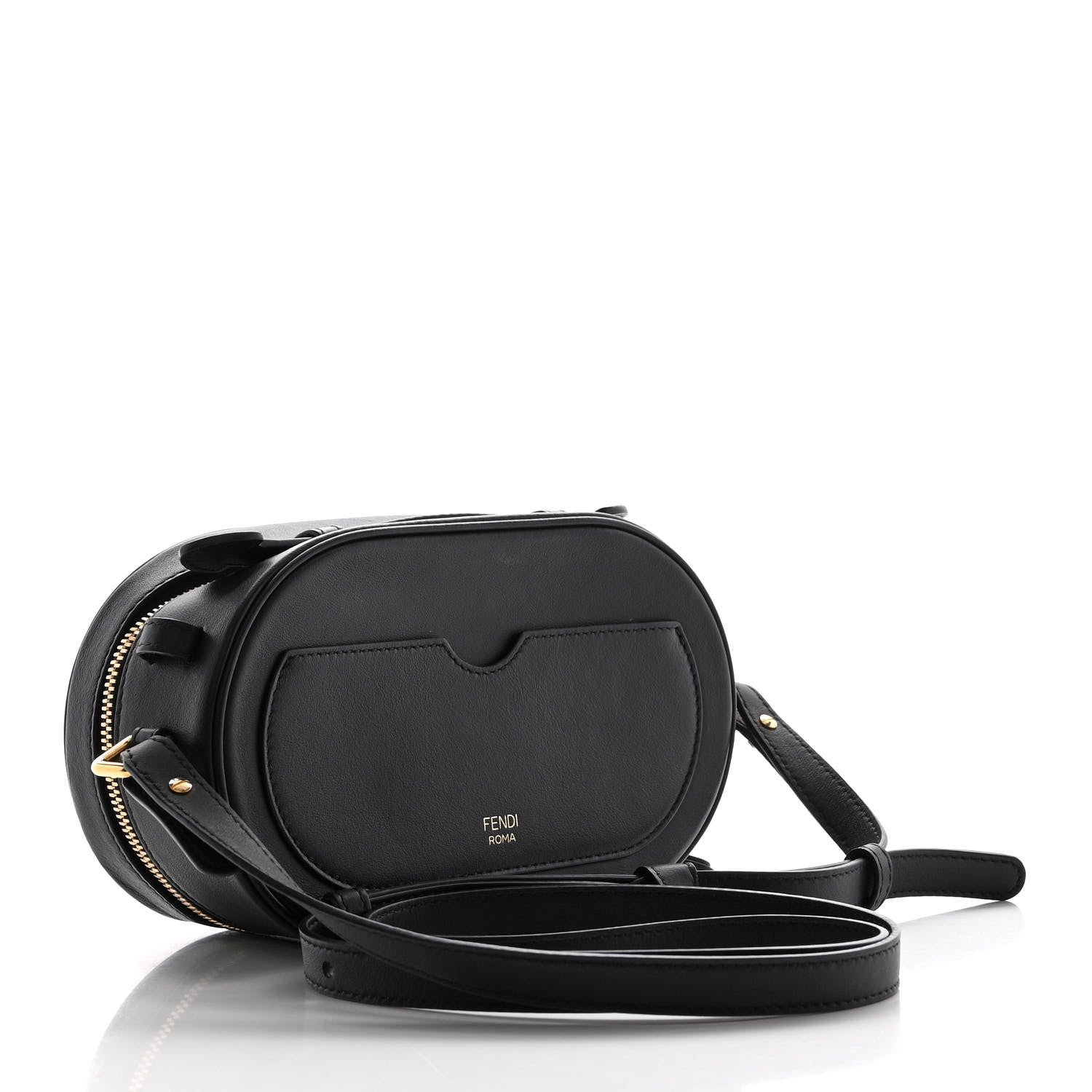 Fendi Vitello Grace Matte Mini O'Lock Camera Case Black 1447000