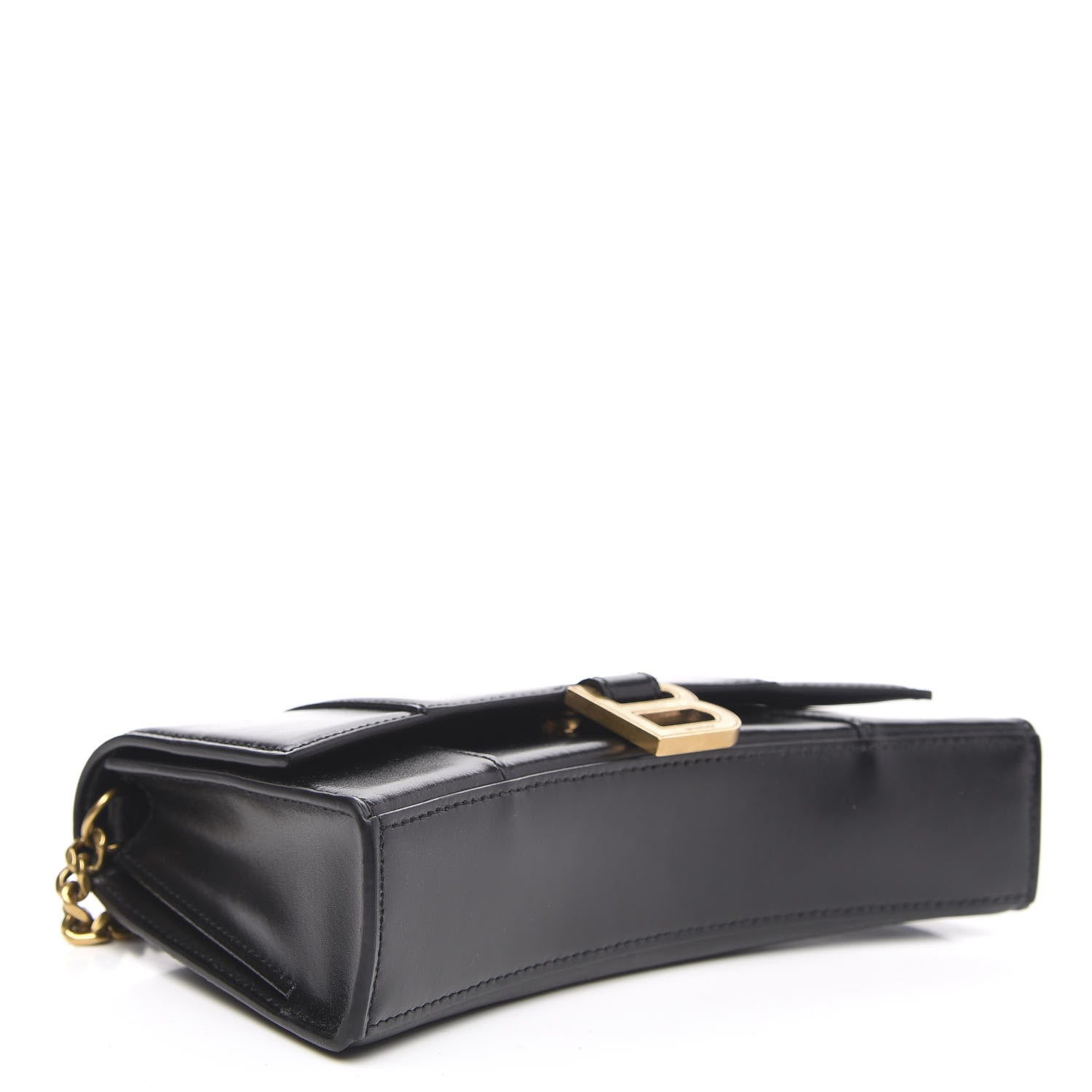 Balenciaga Shiny Box Calfskin Small Hourglass Evening Chain Bag Black 4 of 9
