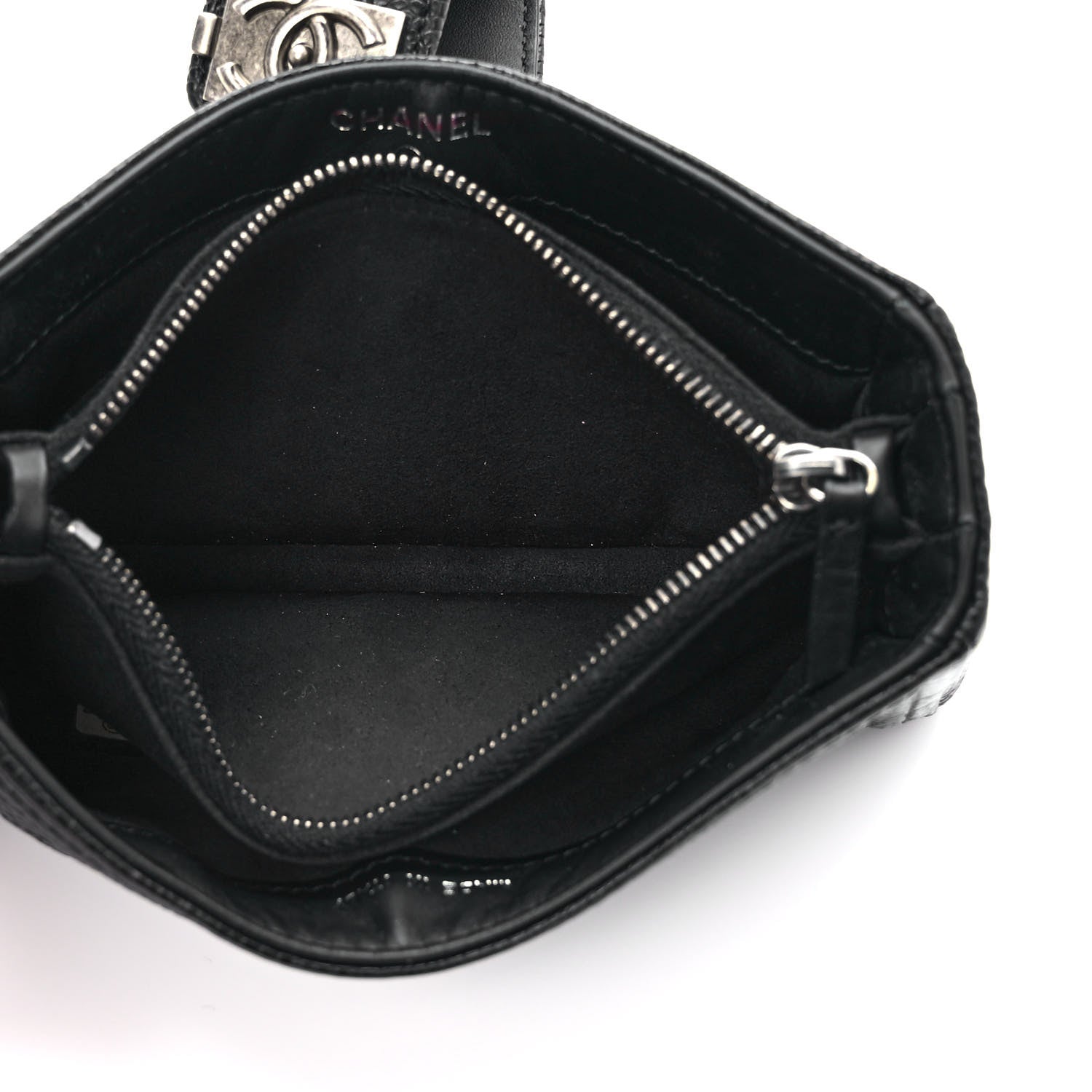 Chanel Caviar Quilted Mini Boy Phone Holder Clutch Black 4 of 7